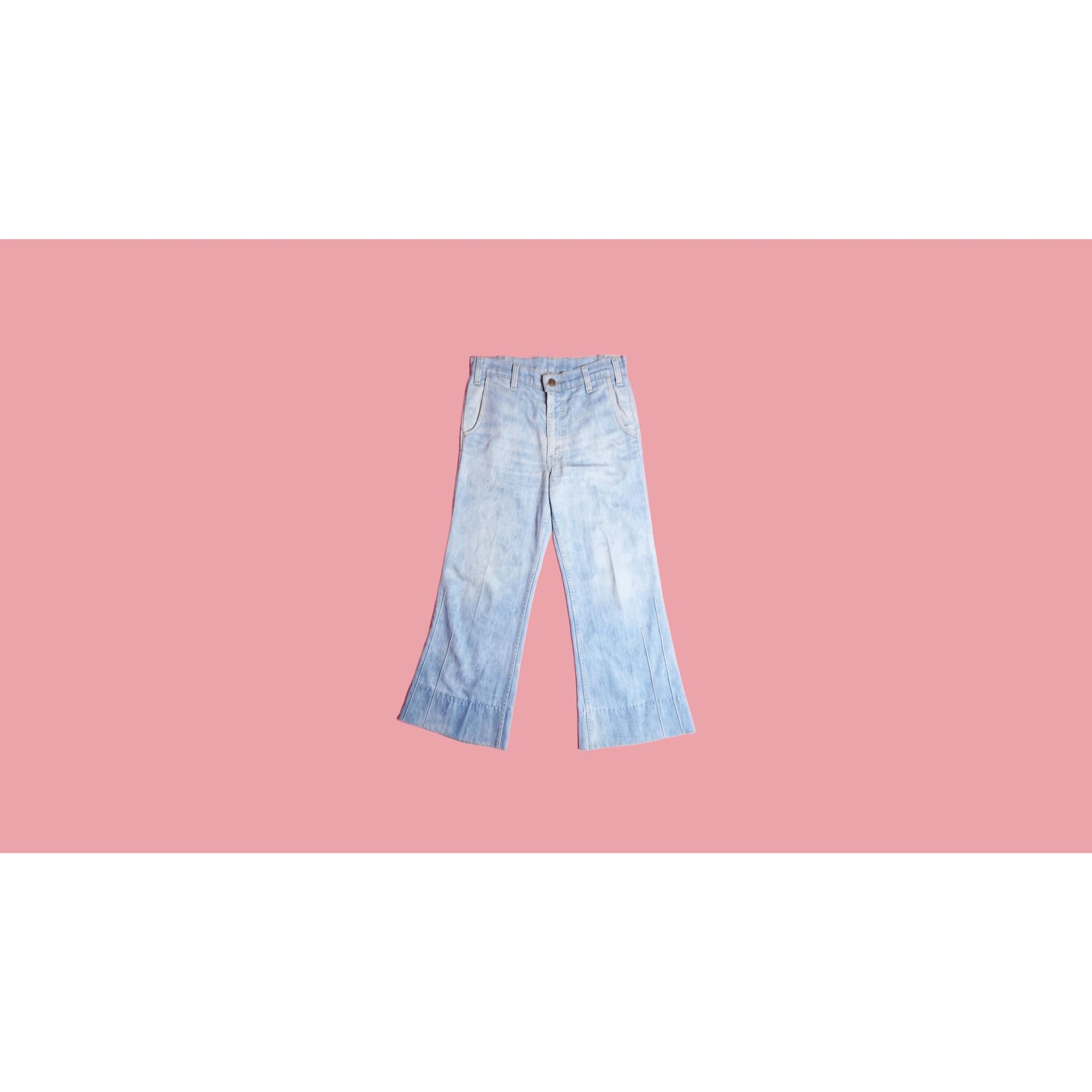 1970s Levi Strauss Light Wash Wide Leg Flared Bell Bottom Pants. S-M. As Is